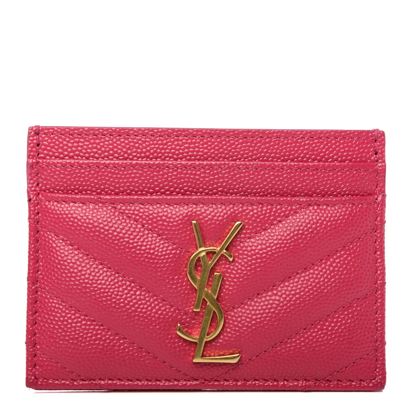Grain De Poudre Matelasse Chevron Monogram Credit Card Case Bubblegum