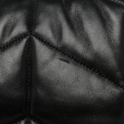 Saint Laurent Lambskin Quilted Medium Loulou Puffer Monogram Chain Satchel Black 14 of 16