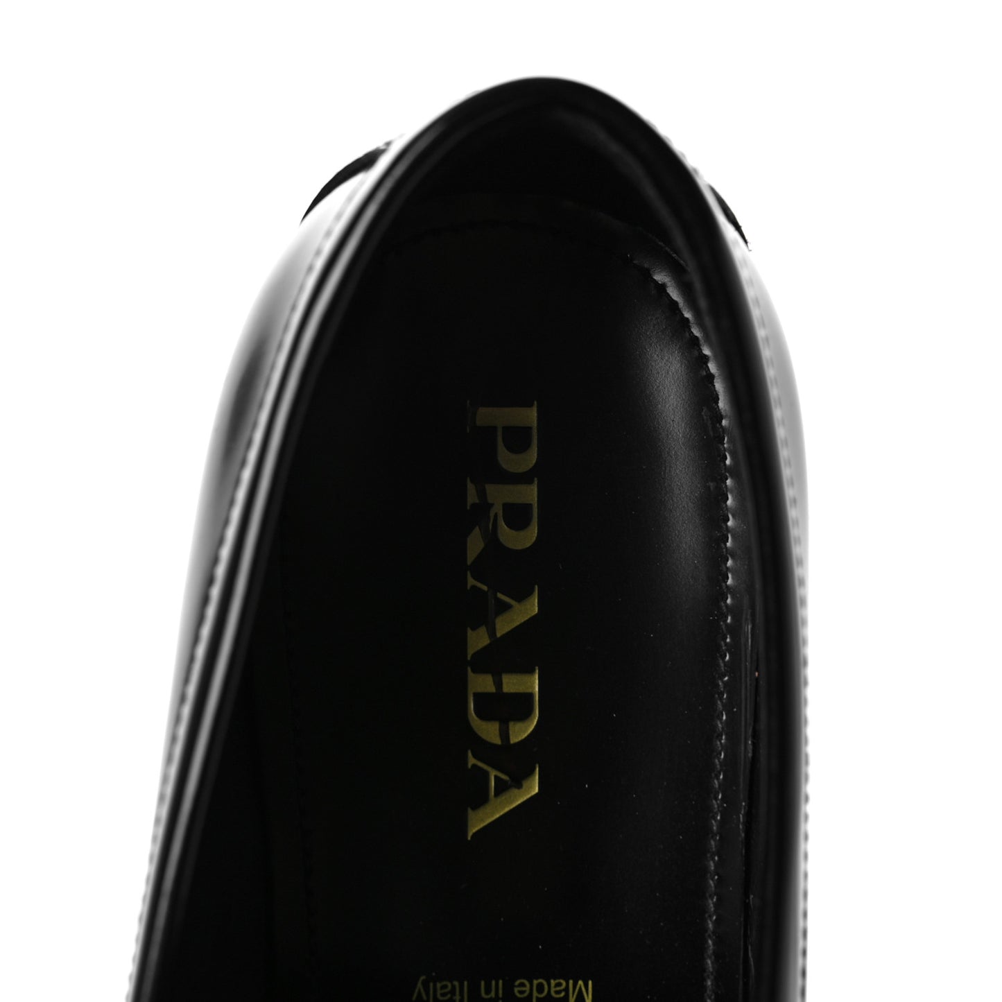 Spazzolato Fume Metal Triangle Logo Mens Loafers 9.5 Black