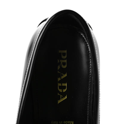 Prada Spazzolato Fume Metal Triangle Logo Mens Loafers 9.5 Black 7 of 8