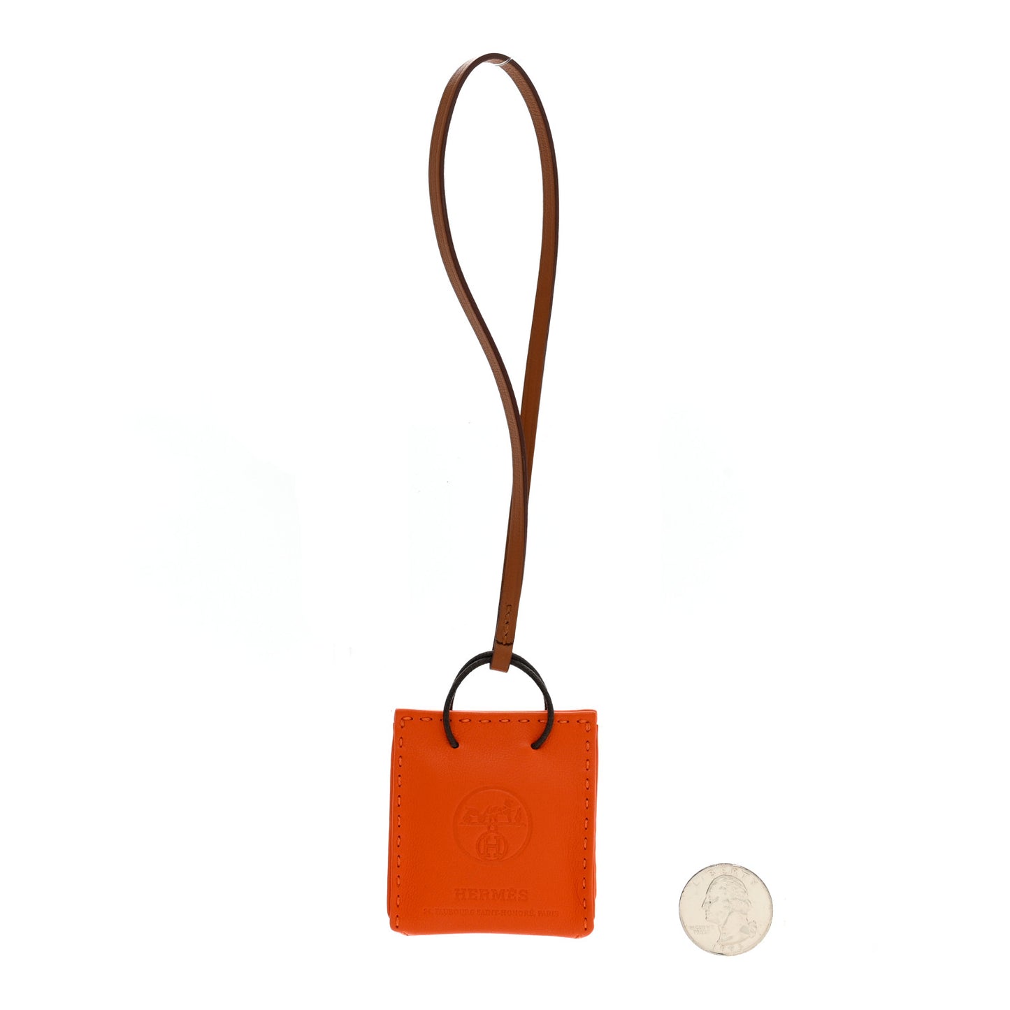 Milo Lambskin Swift Shopping Bag Charm Feu Gold
