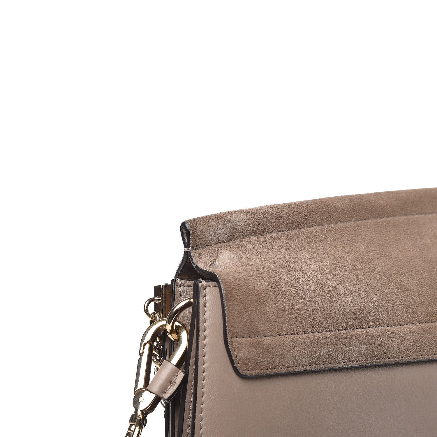 Chloe Calfskin Suede Medium Faye Shoulder Bag Motty Grey 10 of 16