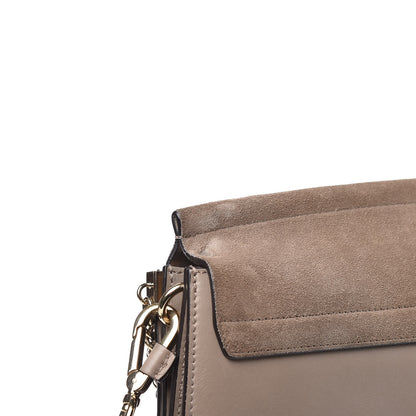 Chloe Calfskin Suede Medium Faye Shoulder Bag Motty Grey 10 of 16