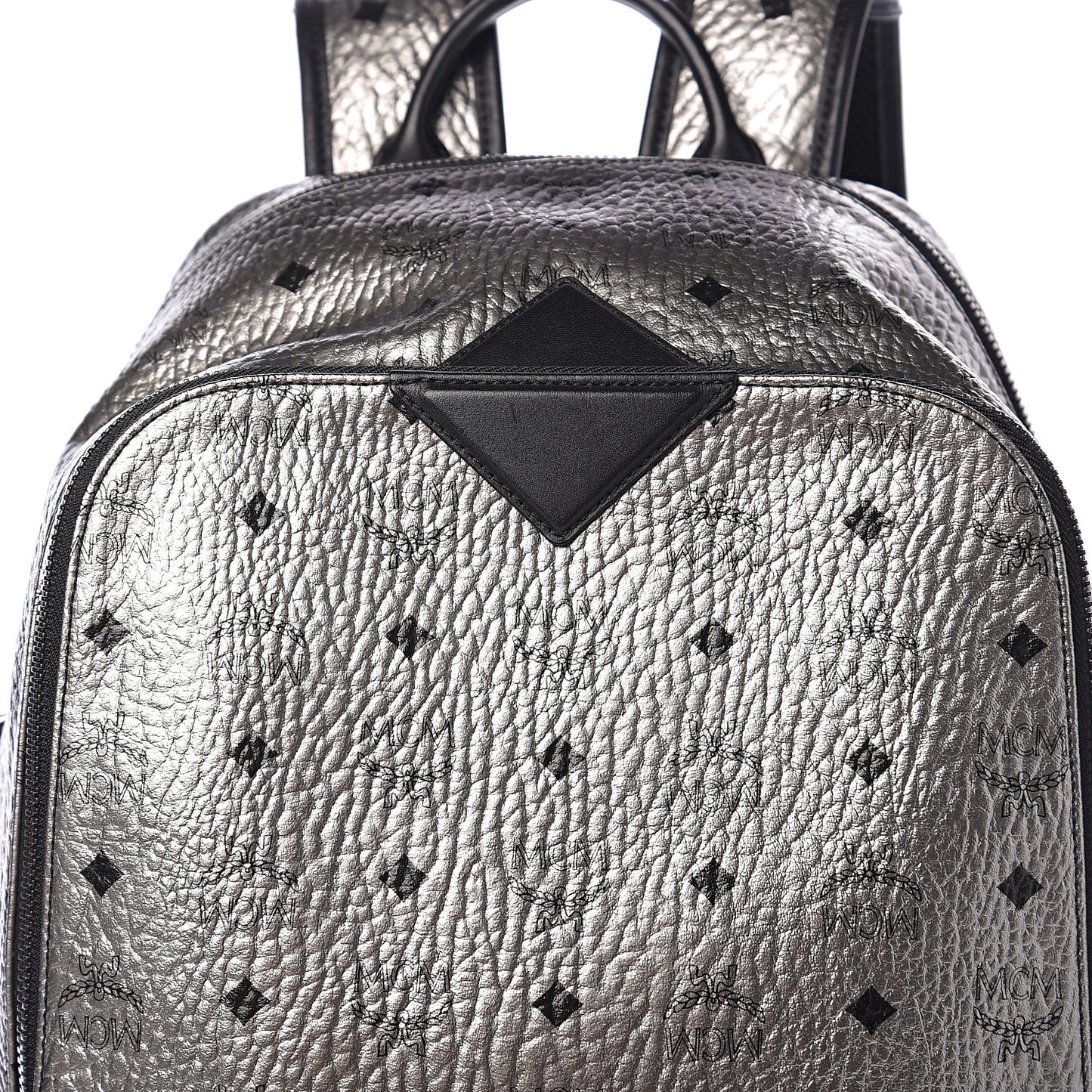 Metallic Visetos Medium Duke Backpack Silver