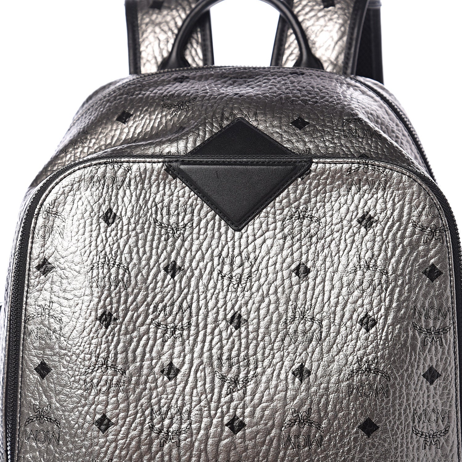 MCM Metallic Visetos Medium Duke Backpack Silver 10 of 10