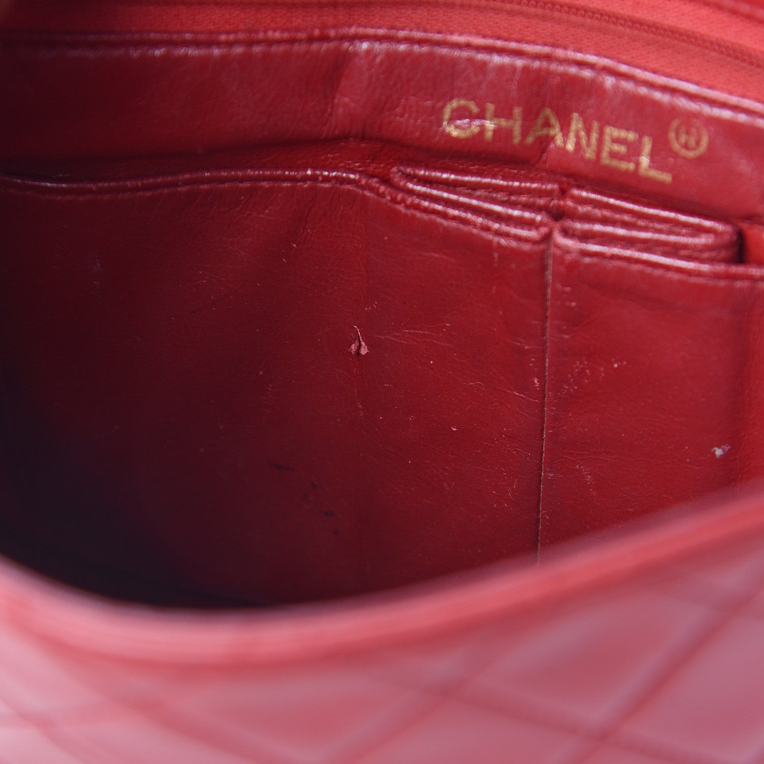 Chanel Lambskin Quilted Mini Square Flap Red 6 of 9
