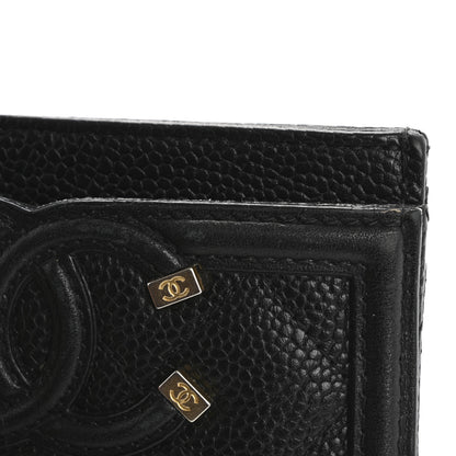 Chanel Caviar Quilted Filigree Card Holder Black 12 of 13