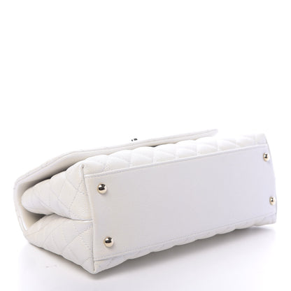 Chanel Iridescent Caviar Quilted Small Coco Handle Flap White 3 of 10