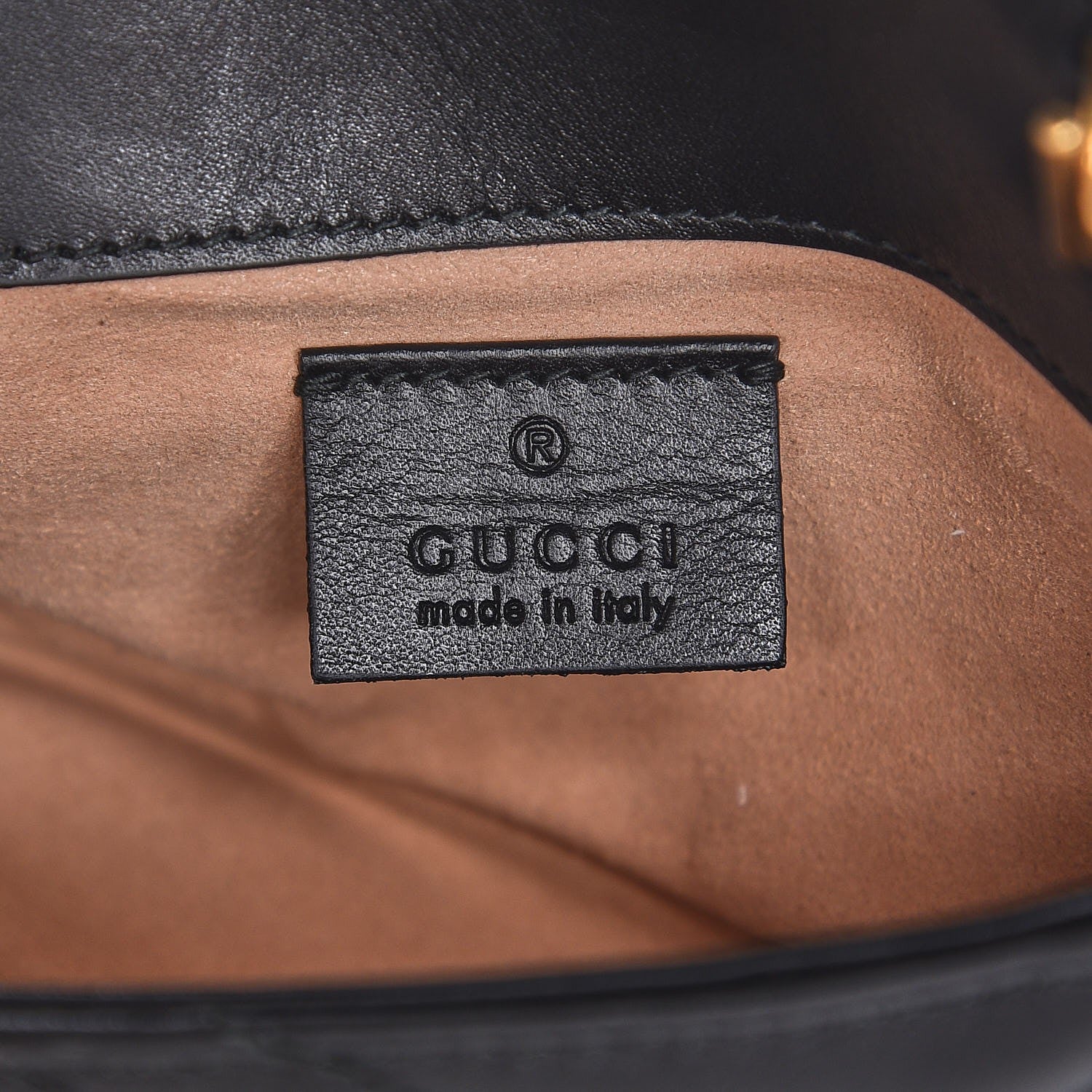 Gucci Calfskin Matelasse Super Mini GG Marmont Shoulder Bag Black 6 of 9