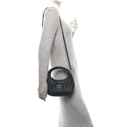 Miu Miu Nappa Matelasse Small Wander Hobo Black 2 of 10