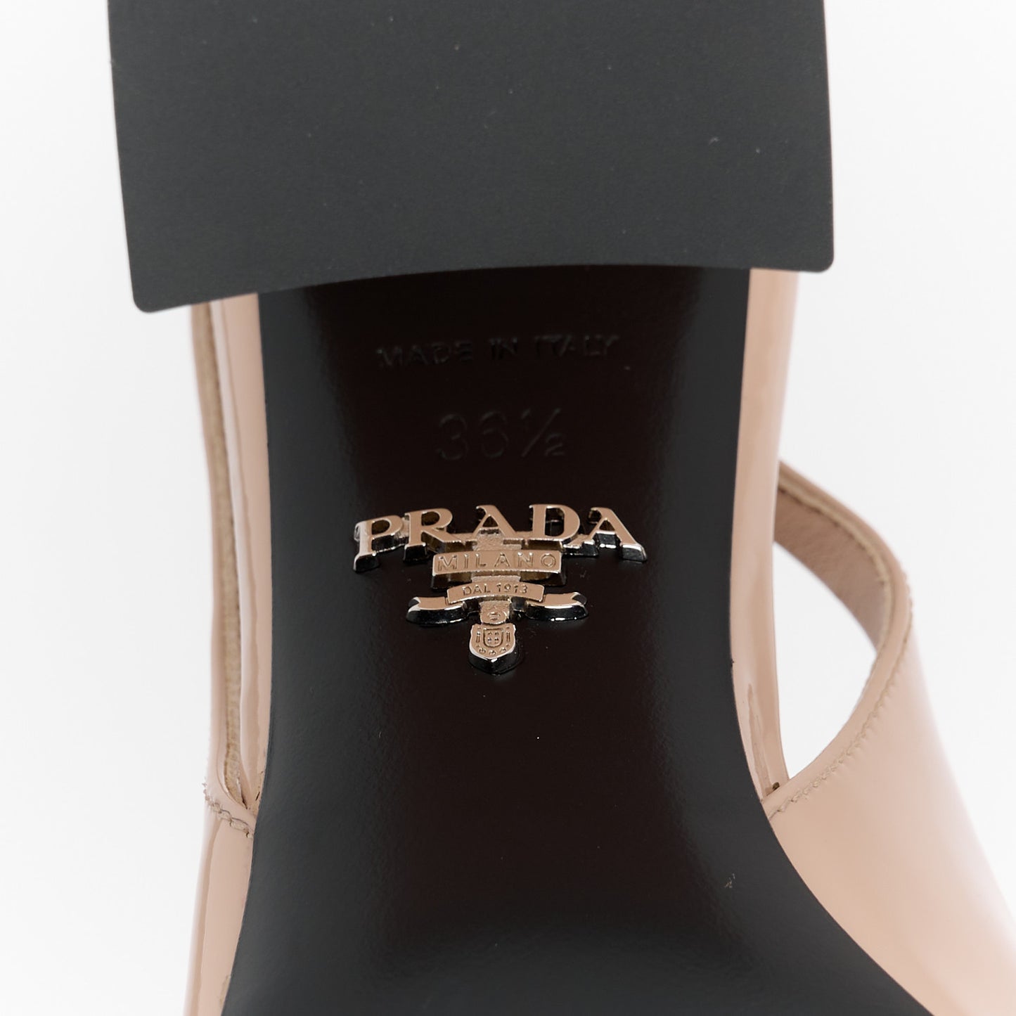 Patent Triangle Logo Slingback Pumps 36.5 Cipria