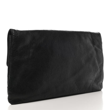 Balenciaga Agneau Giant 12 Rose Gold Hardware Envelope Clutch Black 3 of 7