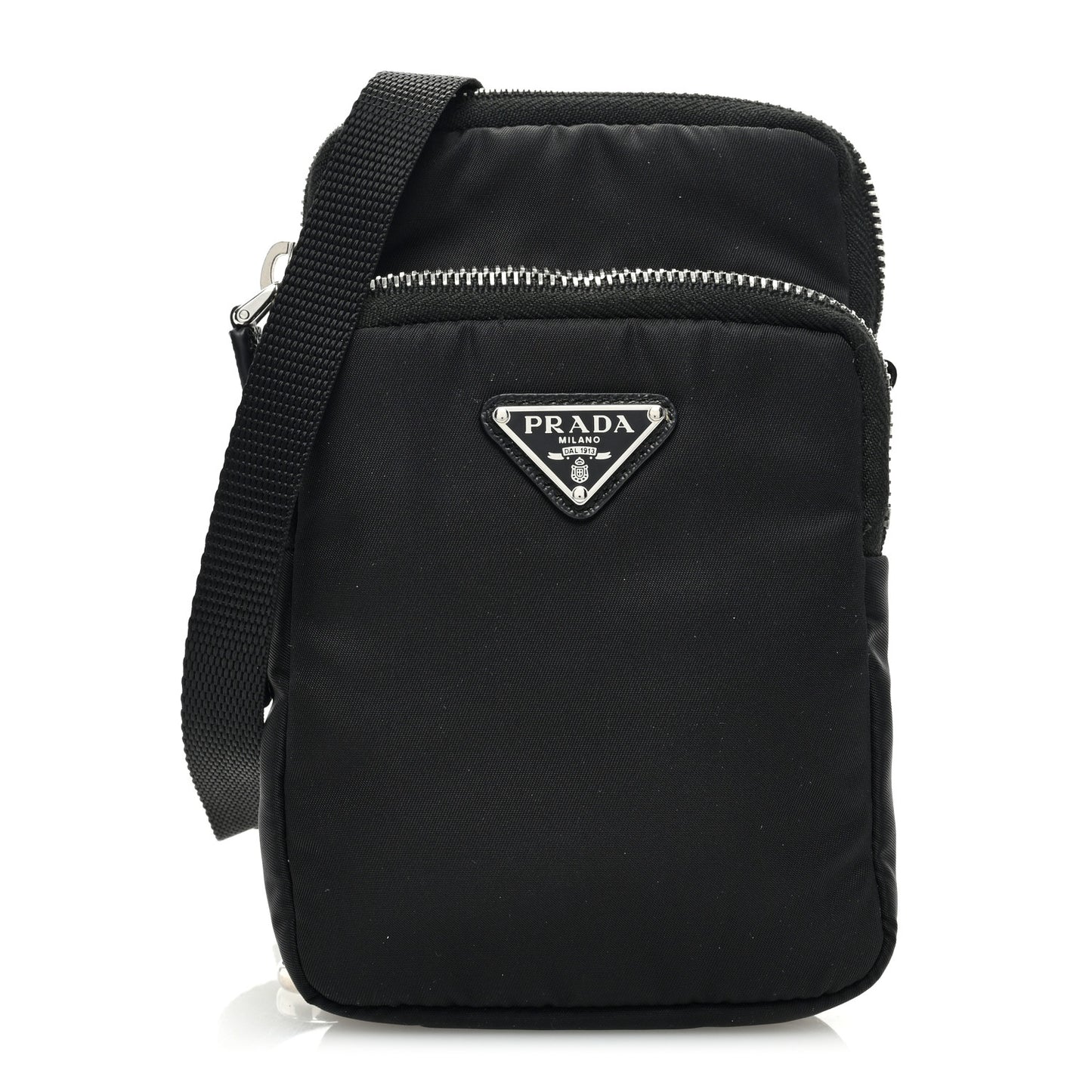 Tessuto Nylon Saffiano Phone Case Crossbody Black