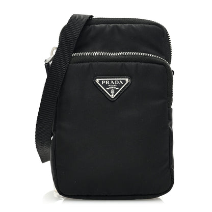 Prada Tessuto Nylon Saffiano Phone Case Crossbody Black 1 of 9