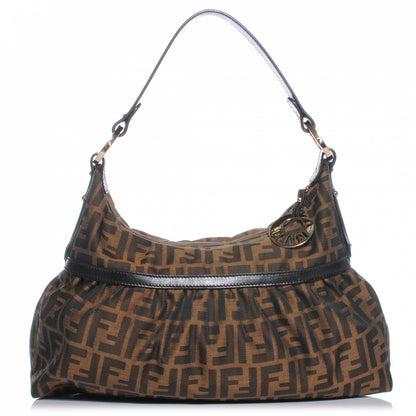 Fendi Zucca Cuoio Lucido Chef Hobo Tobacco Moro 1 of 8