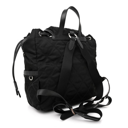 Prada Tessuto Nylon Saffiano Vela Quilted Backpack Black 3 of 9