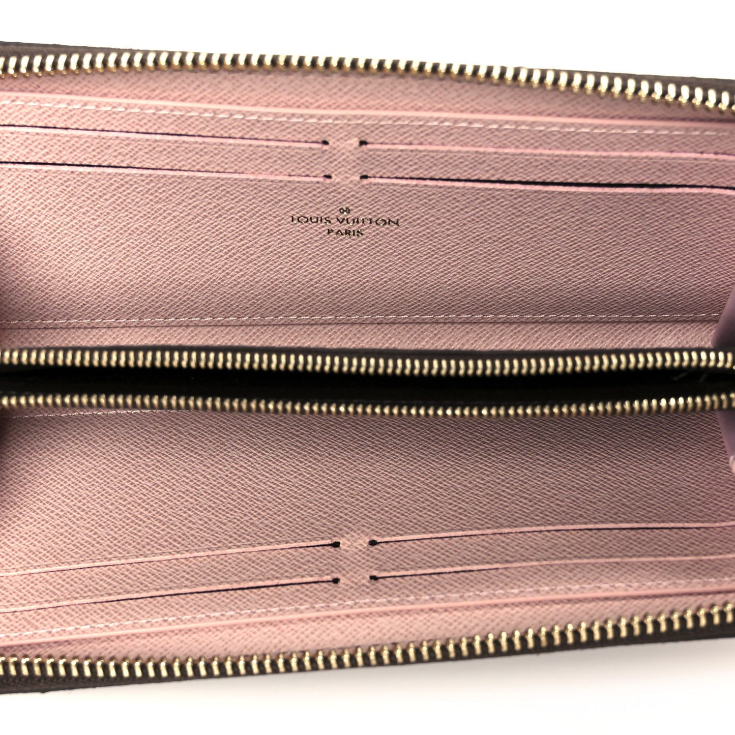 Damier Ebene Clemence Wallet Rose Ballerine