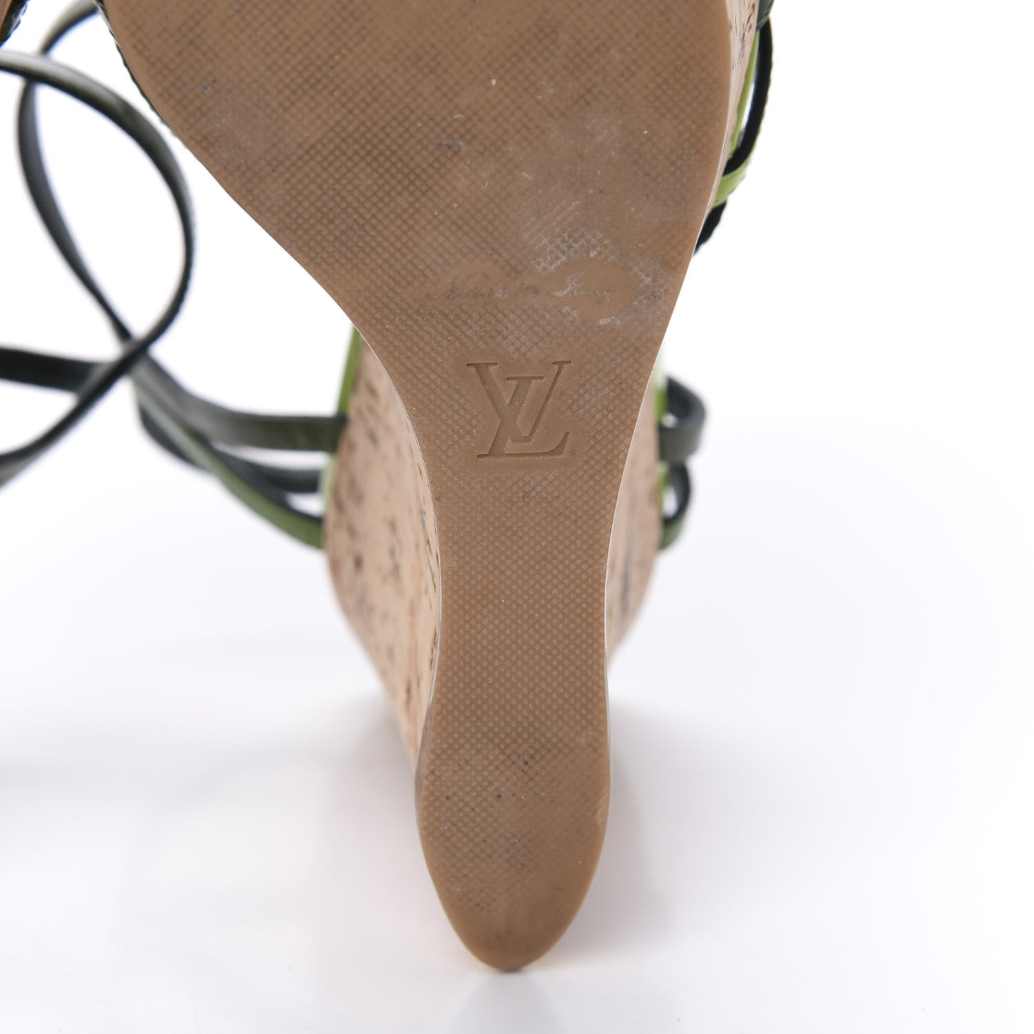 Louis Vuitton Patent Cork Summertime Wedges 36 Green 8 of 8