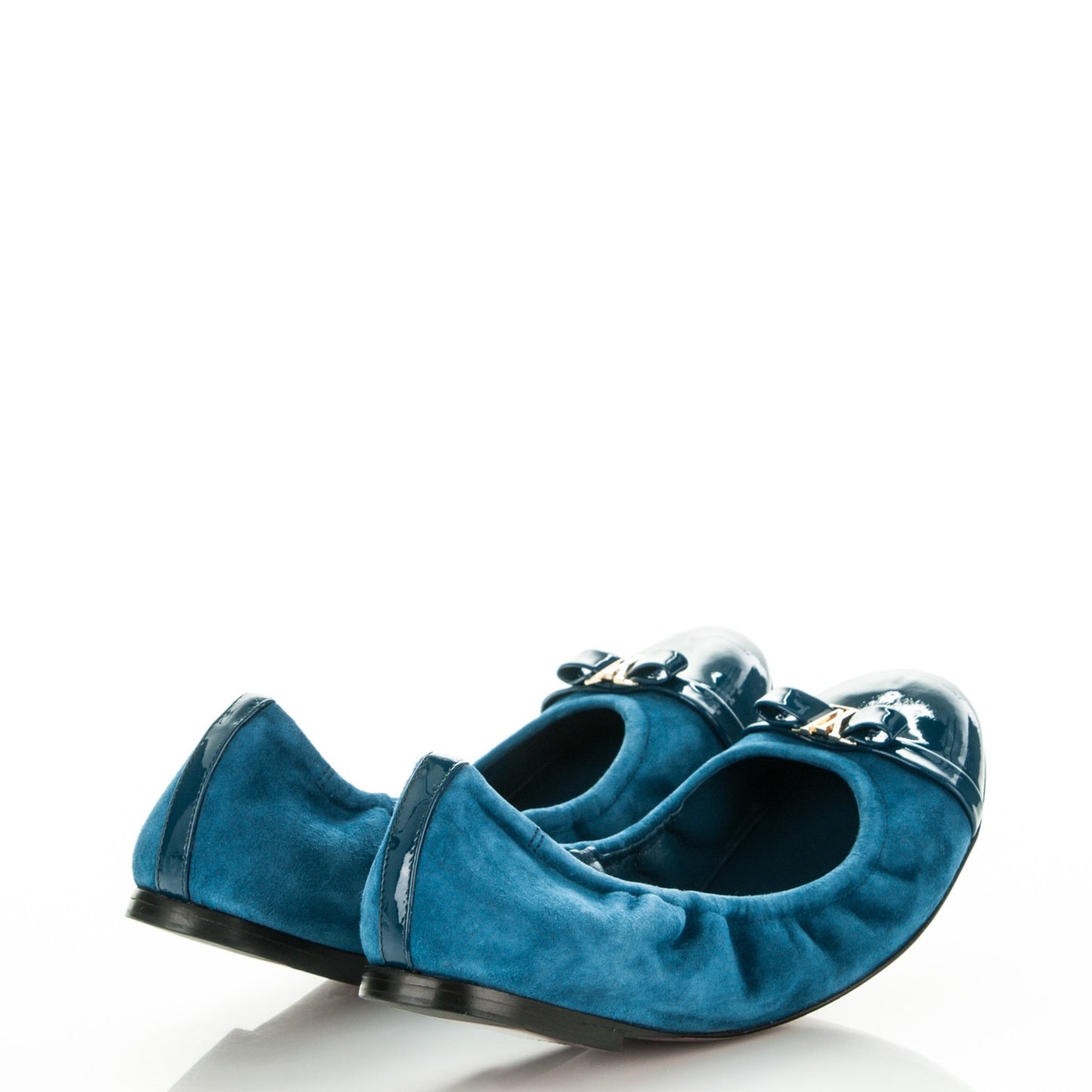 Patent Suede Elba Ballerina Flats 37.5 Blue