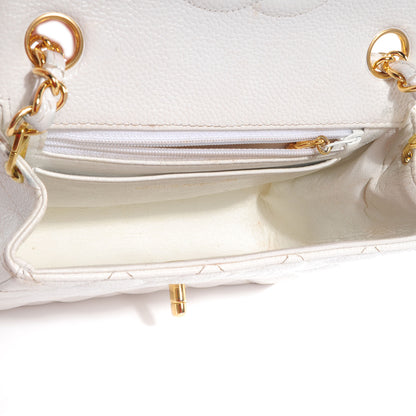 Chanel Caviar Quilted Mini Flap White 5 of 5
