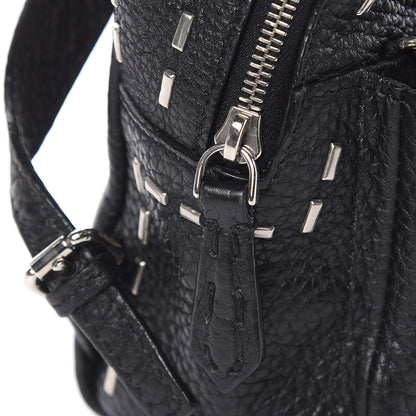 Fendi Cuoio Romano Metal Stitch Mini Backpack Charm Black 6 of 7