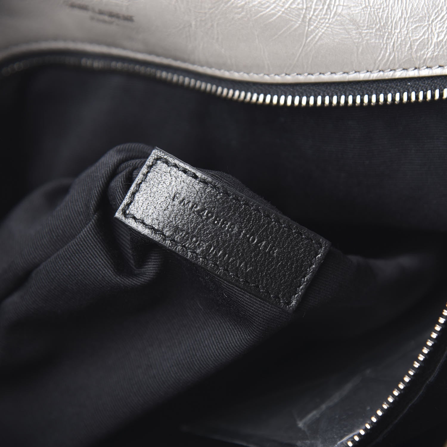 Saint Laurent Crinkled Calfskin Matelasse Monogram Large Niki Chain Satchel Fog 6 of 9