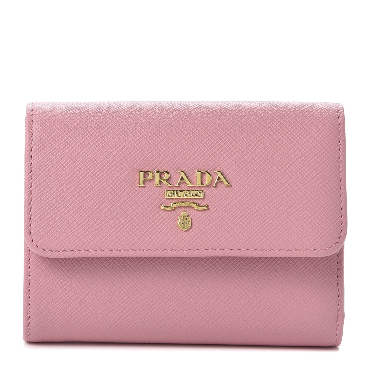 Saffiano Metal Tri-Fold Wallet Petalo