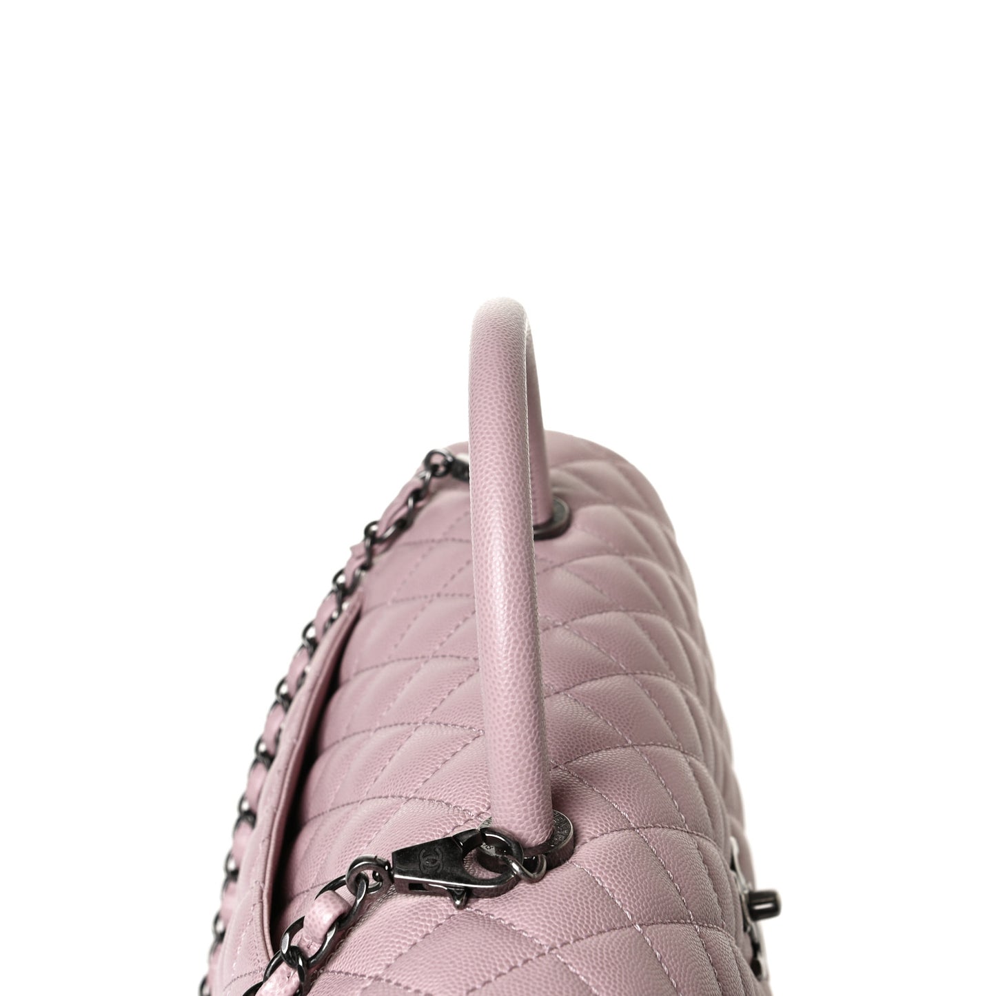 Caviar Quilted Medium Coco Handle Flap Light Pink