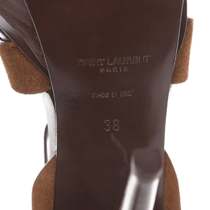 Saint Laurent Suede Tribute 105 Platform Sandals 38 Land 6 of 9