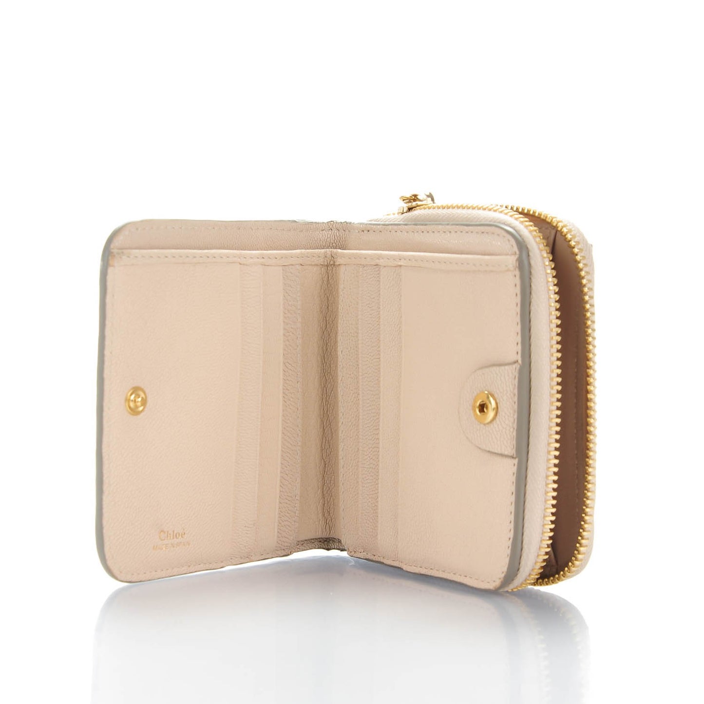 Calfskin Drew Square Wallet Cement Pink