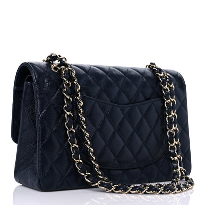 Chanel Caviar Quilted Medium Double Flap Navy 3 of 9