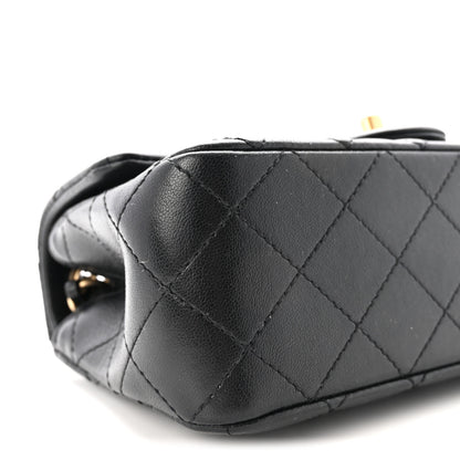 Chanel Lambskin Quilted Mini Rectangular Pearl Crush Flap Black 9 of 10