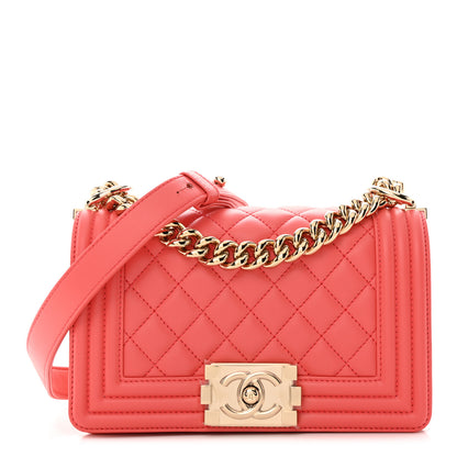 Chanel Calfskin Quilted Small Boy Flap Coral 1 of 11