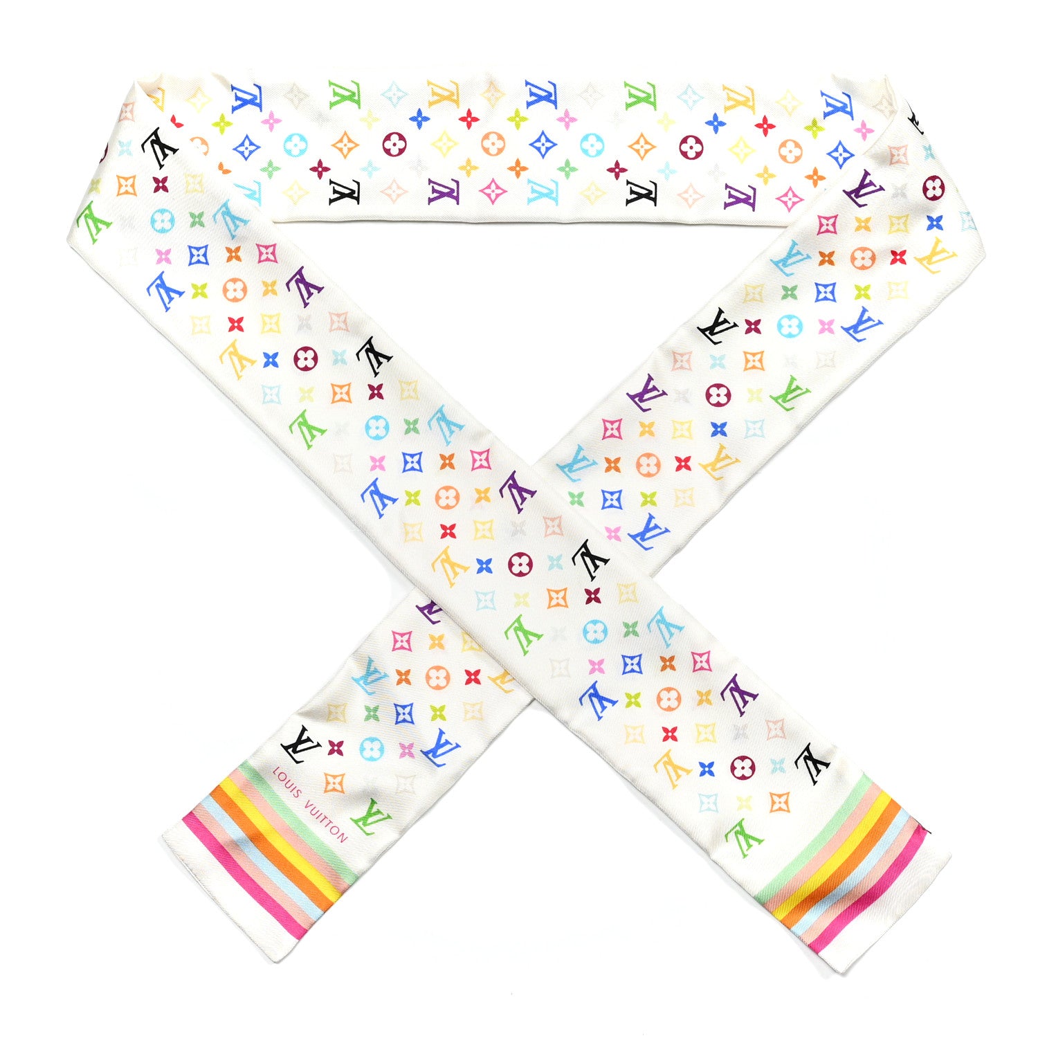 Louis Vuitton Silk Monogram Multicolor Bandeau White 1 of 4