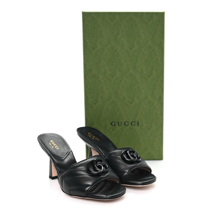 Gucci Nappa Matelasse Monochrome GG Marmont 75mm Slide Sandals 35.5 Black 10 of 10