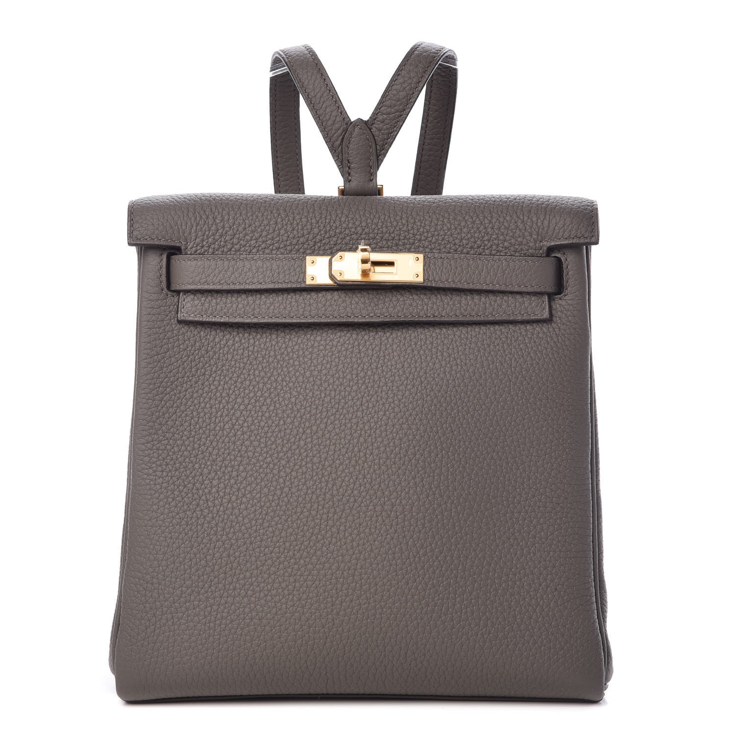 Hermes Taurillon Clemence Kelly Ado Backpack Etain 1 of 26