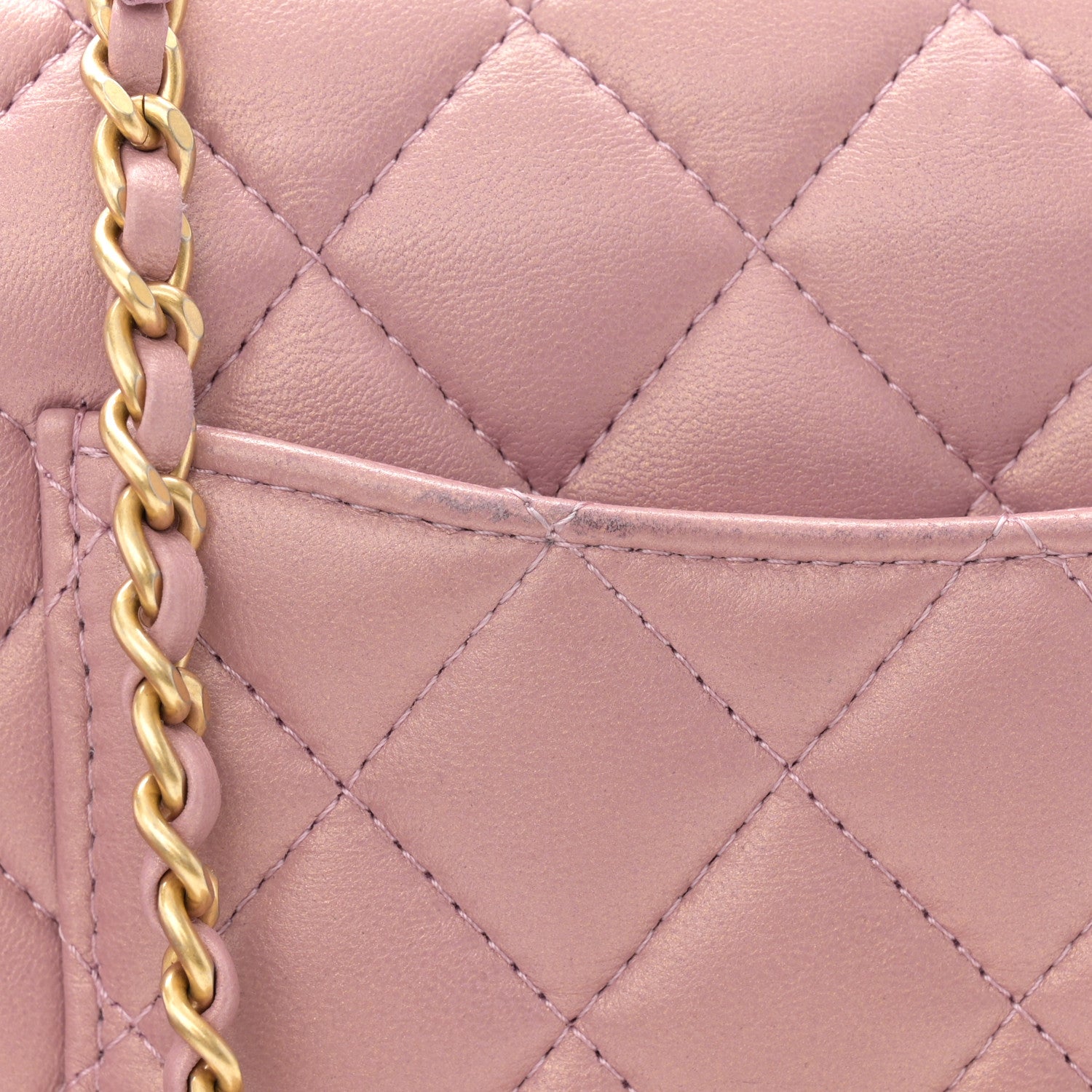 Chanel Iridescent Lambskin Quilted Mini Top Handle Rectangular Flap Pink 11 of 11