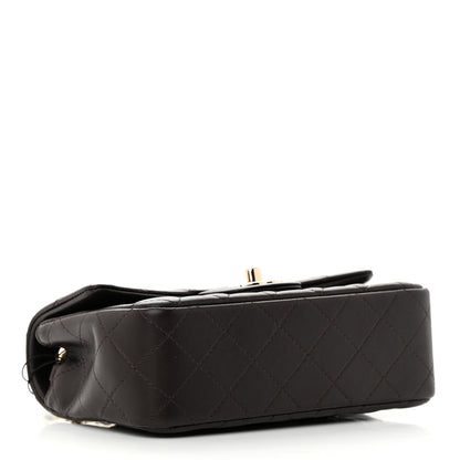 Chanel Lambskin Quilted Mini Rectangular Flap Dark Brown 4 of 16