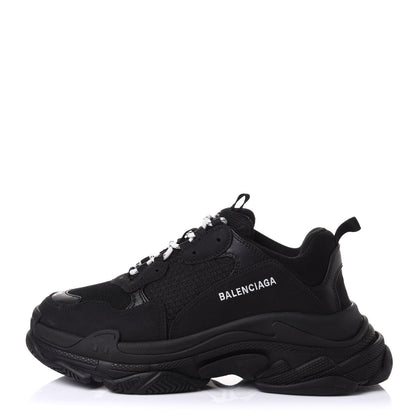 Balenciaga Fabric Mesh Mens Triple S Sneakers 42 Black 1 of 8