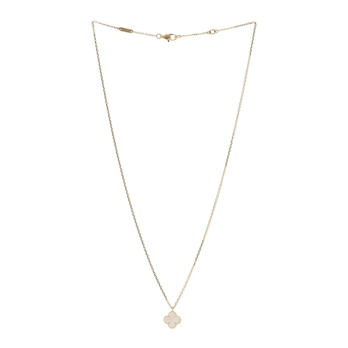 18K Yellow Gold Mother of Pearl Sweet Alhambra Pendant Necklace