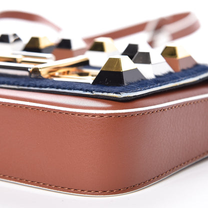Fendi Vitello Dolce Calf Hair Studded Mini 3Baguette Shoulder Bag Caramello Iris 13 of 16