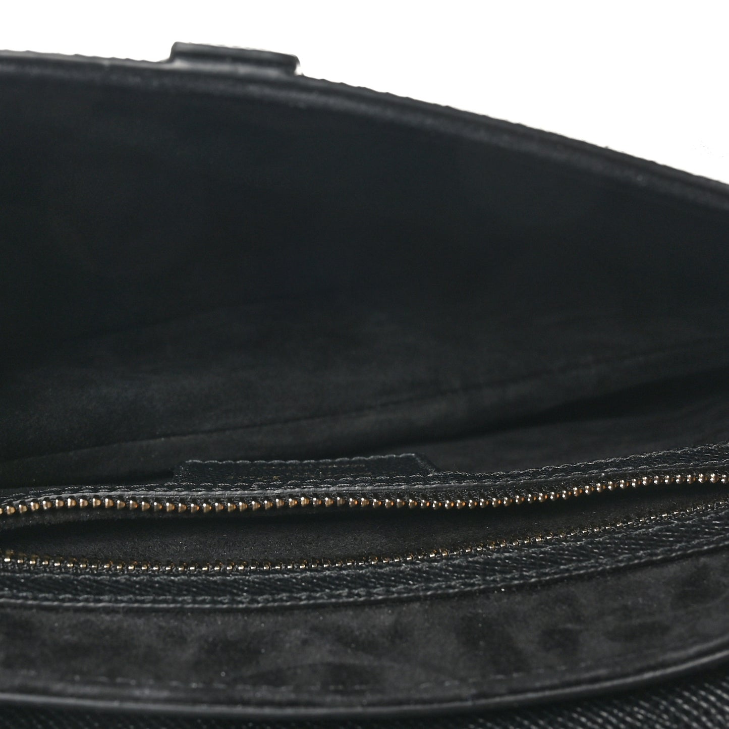 Grained Calfskin Saddle Bag With Strap Black