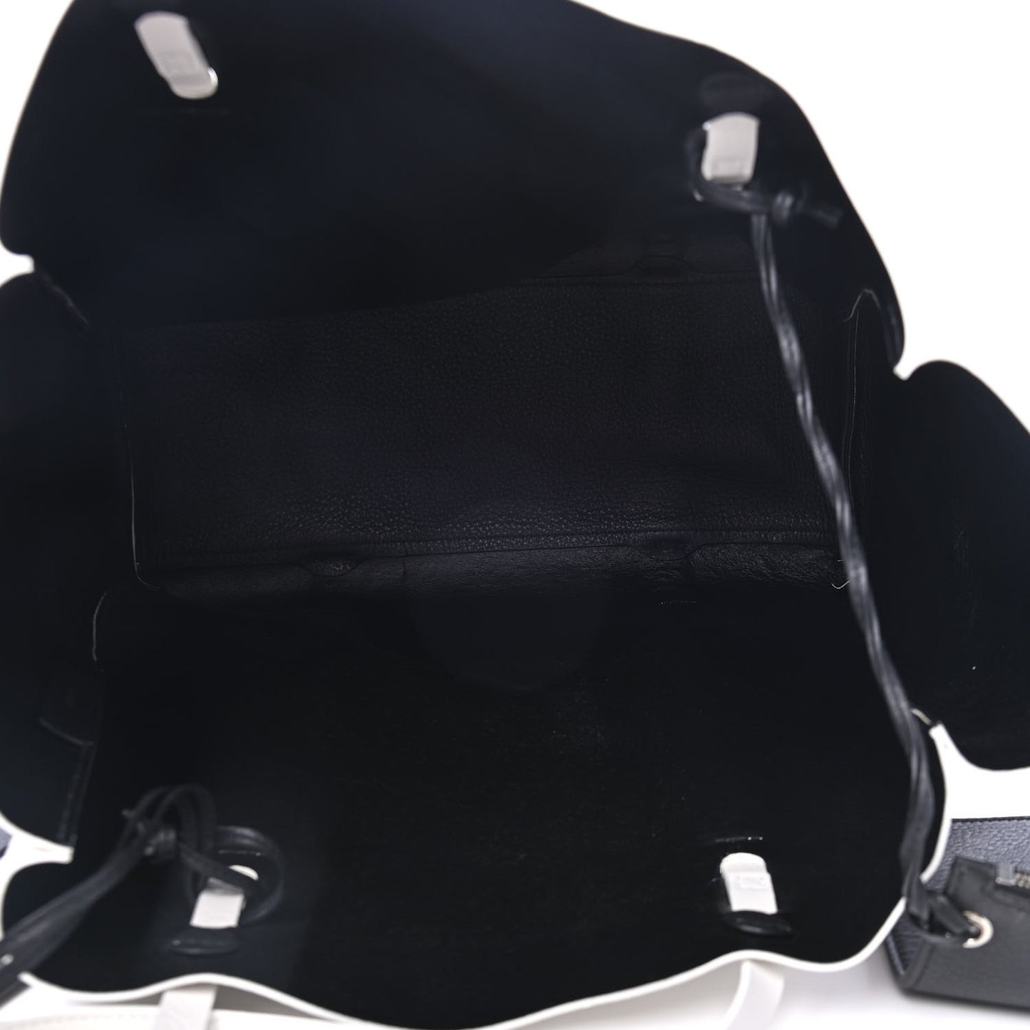 Smooth Calfskin Double Sided Medium Everyday Tote Optic White Black