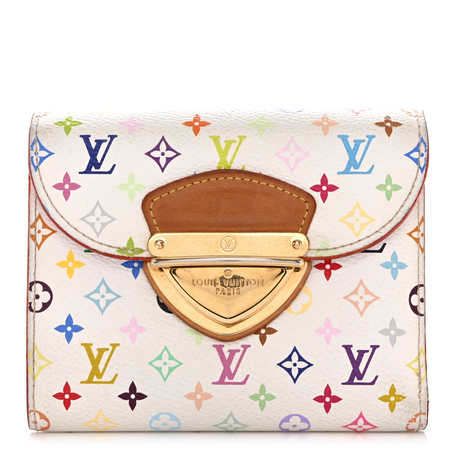 Louis Vuitton Monogram Multicolor Joey Wallet White Litchi 1 of 11