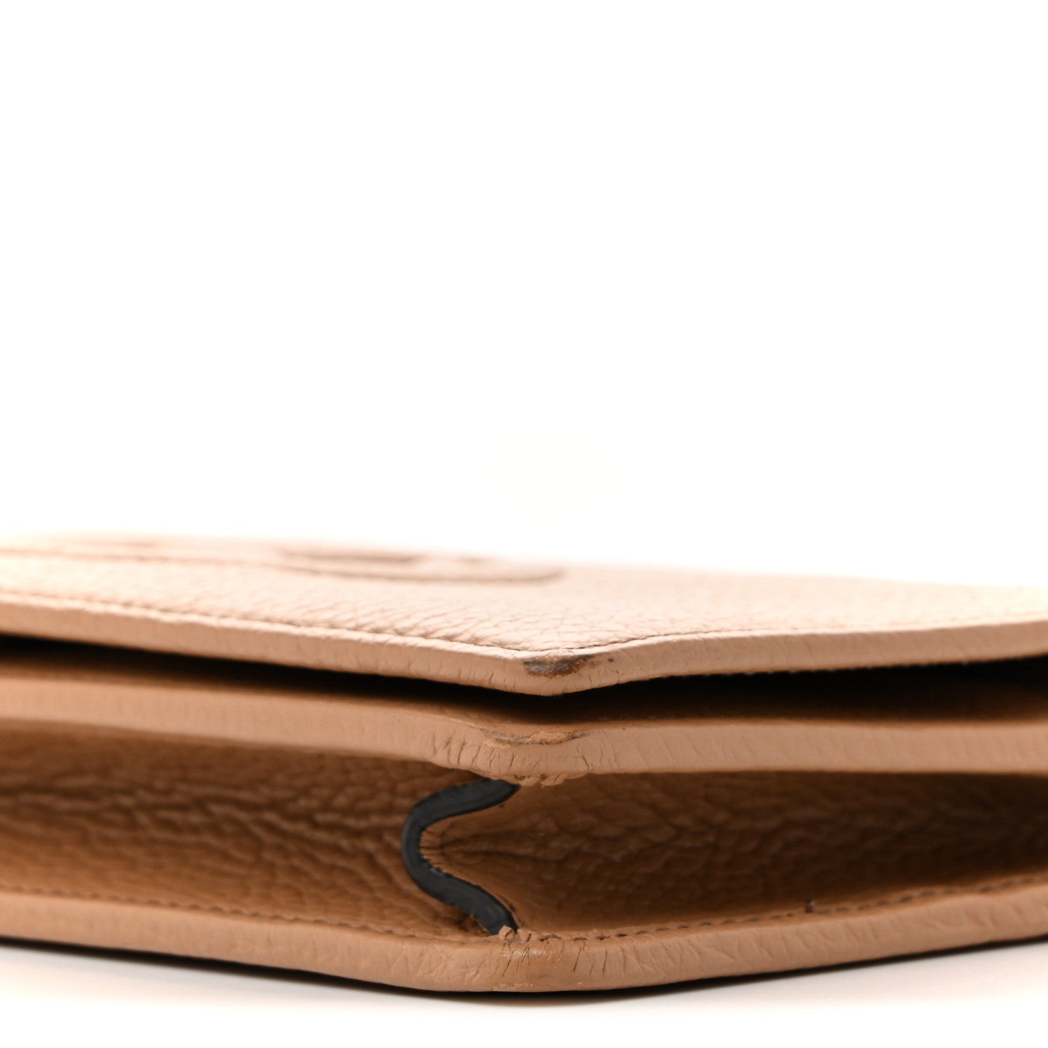 Gucci Pebbled Calfskin Soho Wallet On Chain Camelia 9 of 14