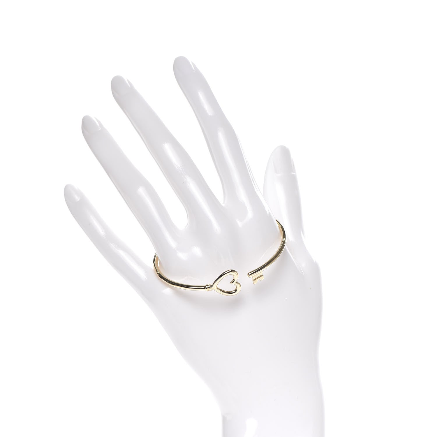 Tiffany 18K Yellow Gold Wire Heart Key Bracelet 2 of 5