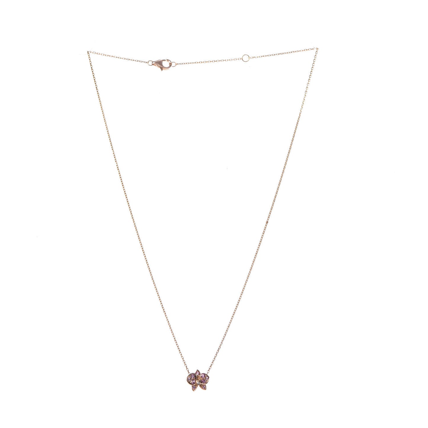 18K Pink Gold Pink Sapphire Diamond Caresse D'Orchidees Par Cartier Necklace