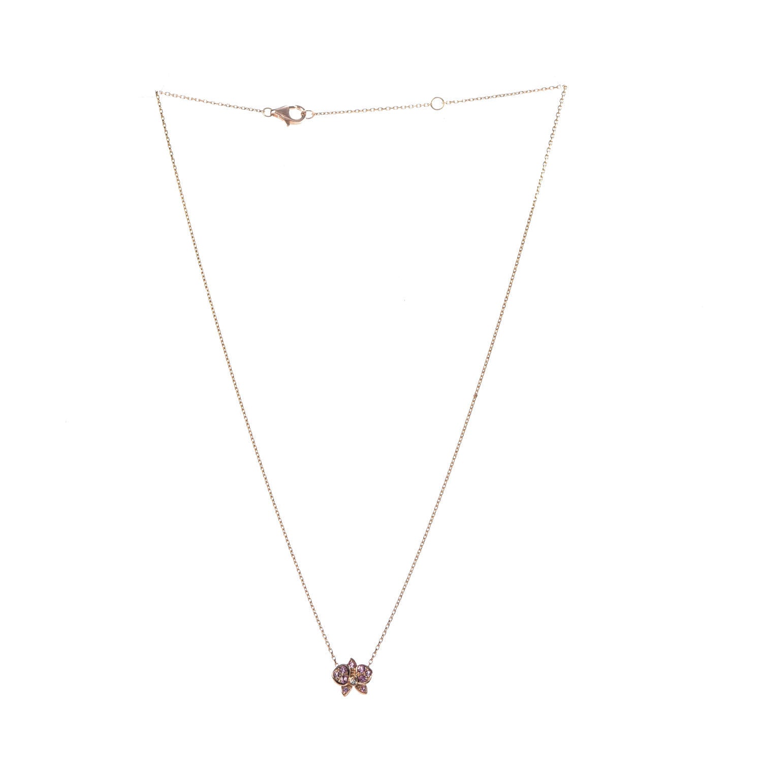 Cartier 18K Pink Gold Pink Sapphire Diamond Caresse D'Orchidees Par Cartier Necklace 3 of 6