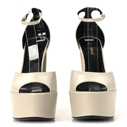 Saint Laurent Lambskin Jodie Platform Sandals 39.5 Pearl 3 of 11