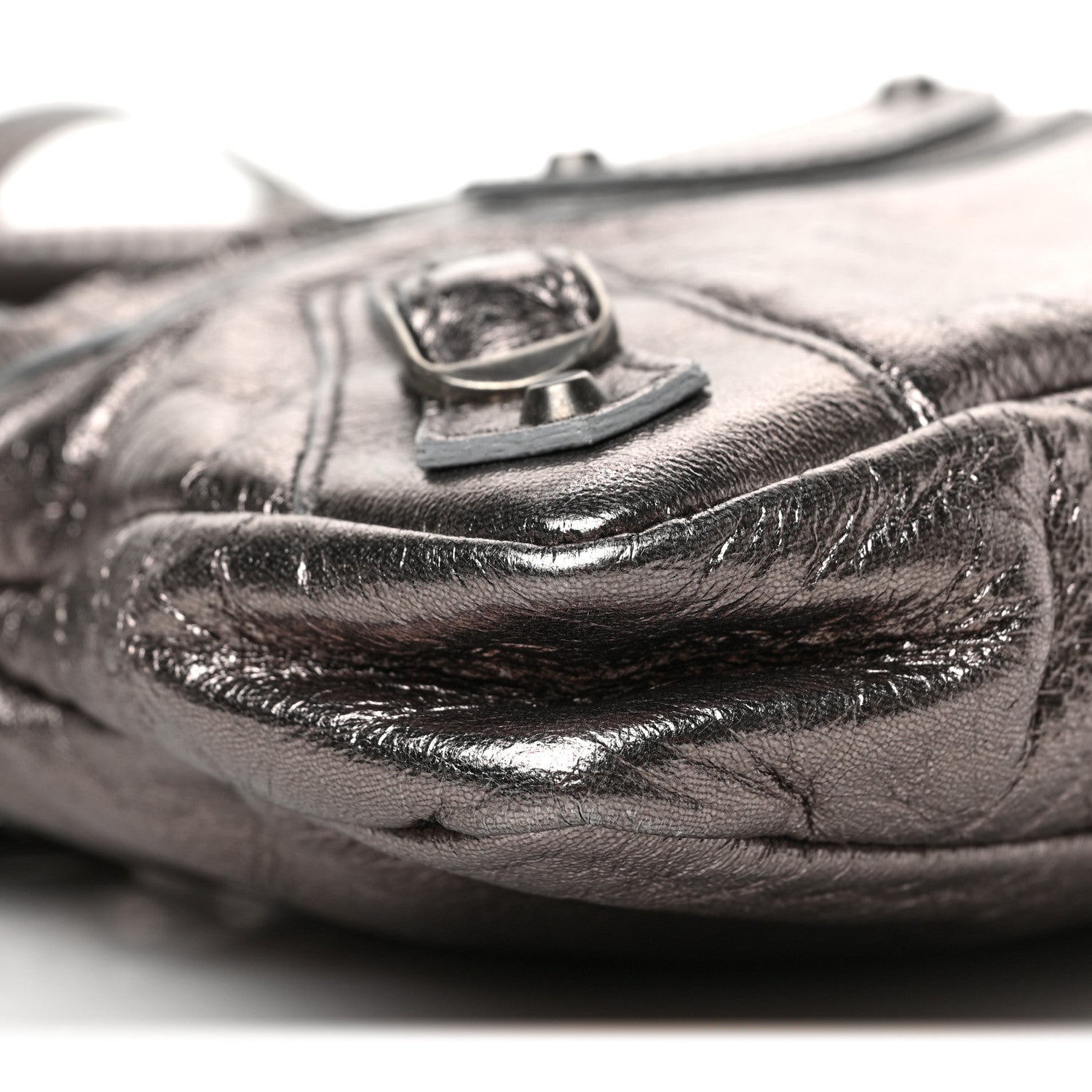 Balenciaga Metallic Chevre Classic Hardware Mini Classique Pewter 7 of 8